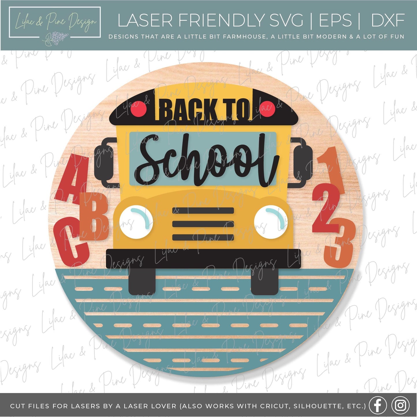 Back to School door hanger SVG, School welcome sign SVG, School Bus door hanger, classroom decor, school sign, Glowforge Svg, laser cut file