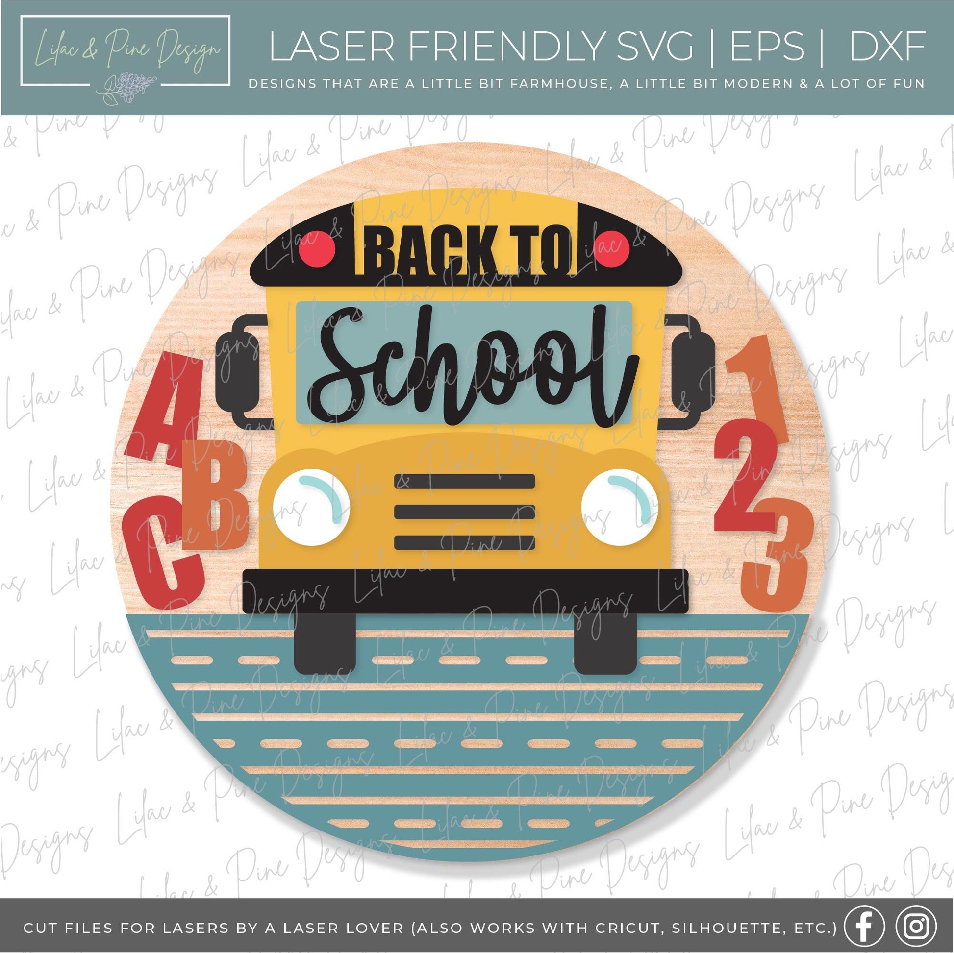 Back to School door hanger SVG, School welcome sign SVG, School Bus door hanger, classroom decor, school sign, Glowforge Svg, laser cut file