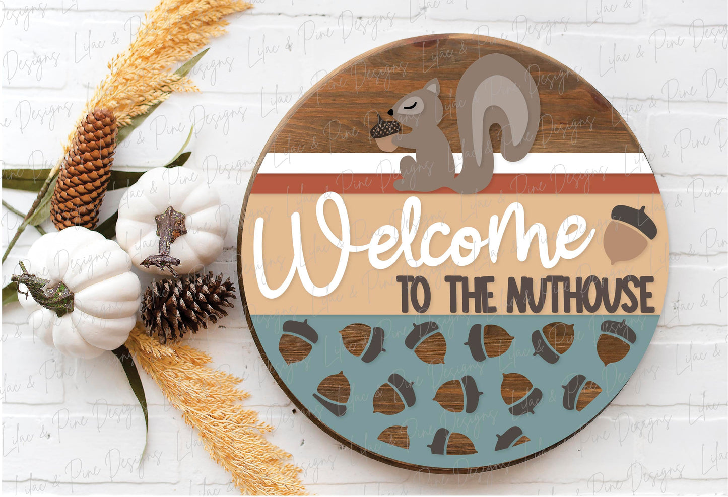 Welcome to the nuthouse door hanger SVG, Squirrel door hanger, Nuthouse welcome sign SVG, fall welcome sign svg, Glowforge laser SVG