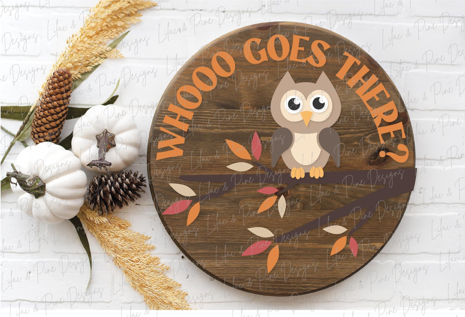 Owl door hanger SVG, Owl welcome sign SVG, Who goes there door hanger svg, fall tree svg, Fall porch decor svg, Glowforge SVG, laser svg