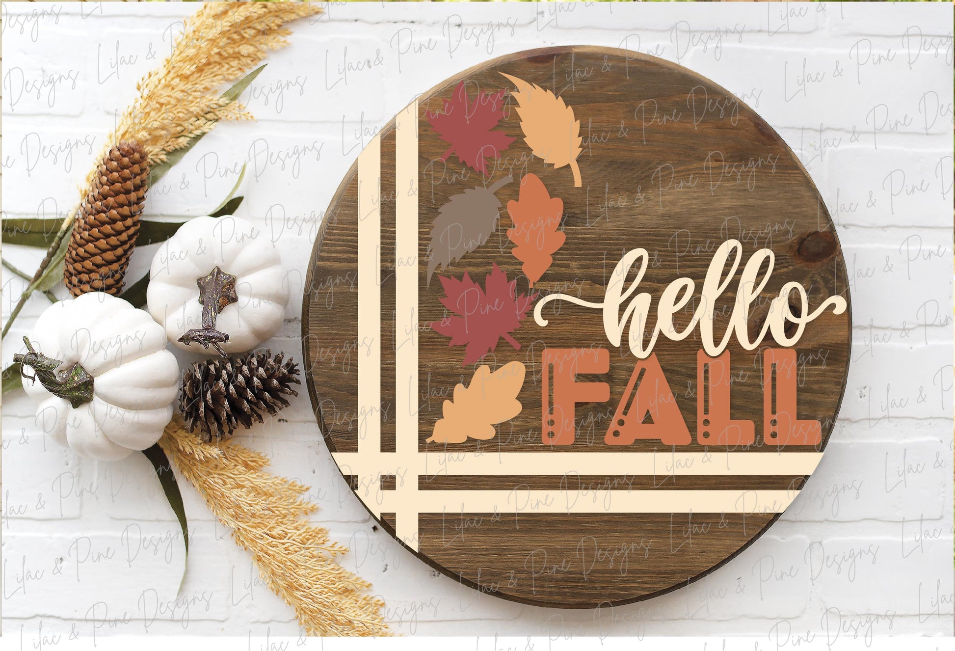 Hello Fall door hanger SVG, Fall leaves welcome sign SVG, Fall door hanger svg, Fall porch decor svg, Glowforge Svg, laser cut file