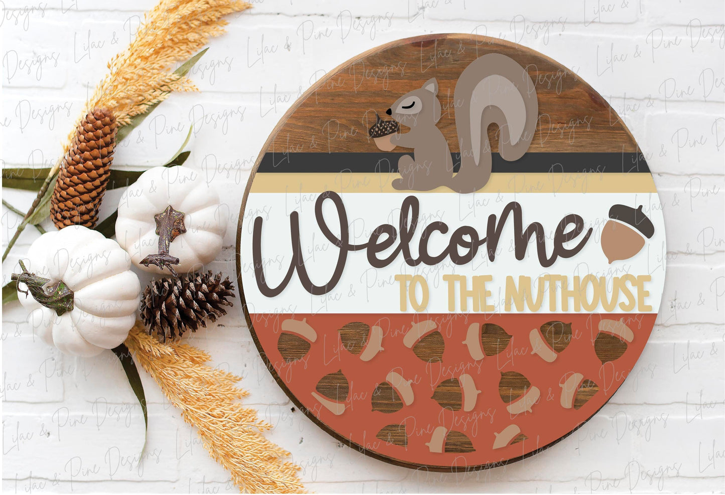 Welcome to the nuthouse door hanger SVG, Squirrel door hanger, Nuthouse welcome sign SVG, fall welcome sign svg, Glowforge laser SVG