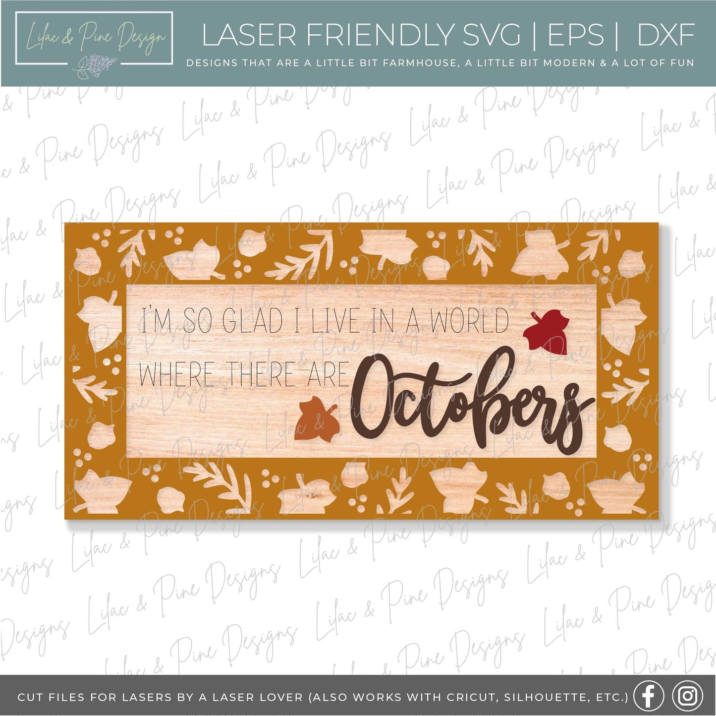 In a World Where there are Octobers. Autumn sign svg, fall sign SVG, fall laser svg, fall home decor SVG, Glowforge SVG, laser cut file