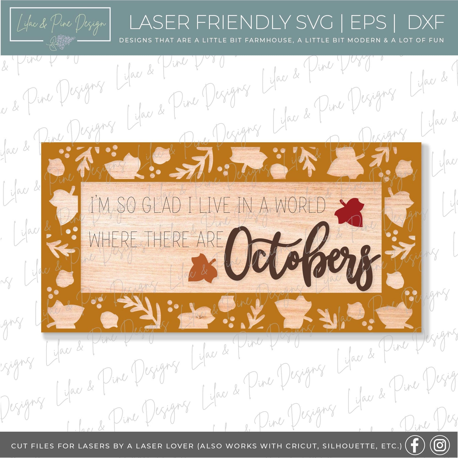 In a World Where there are Octobers. Autumn sign svg, fall sign SVG, fall laser svg, fall home decor SVG, Glowforge SVG, laser cut file