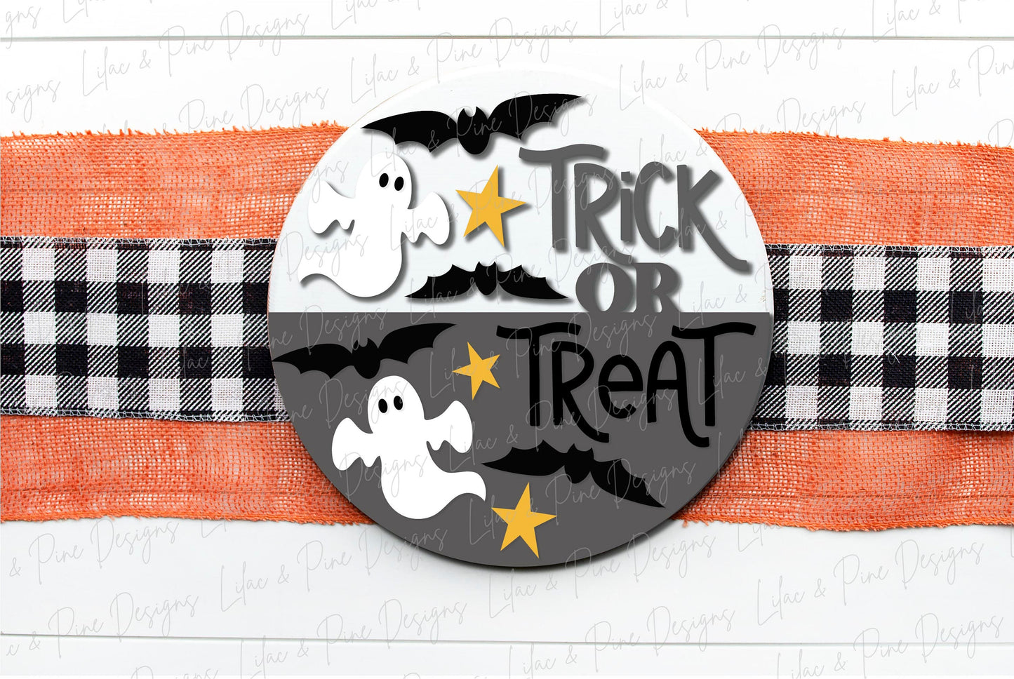 Halloween door hanger SVG, Trick or Treat door hanger, Ghost welcome sign SVG, Halloween welcome sign, Halloween decor, Glowforge laser SVG