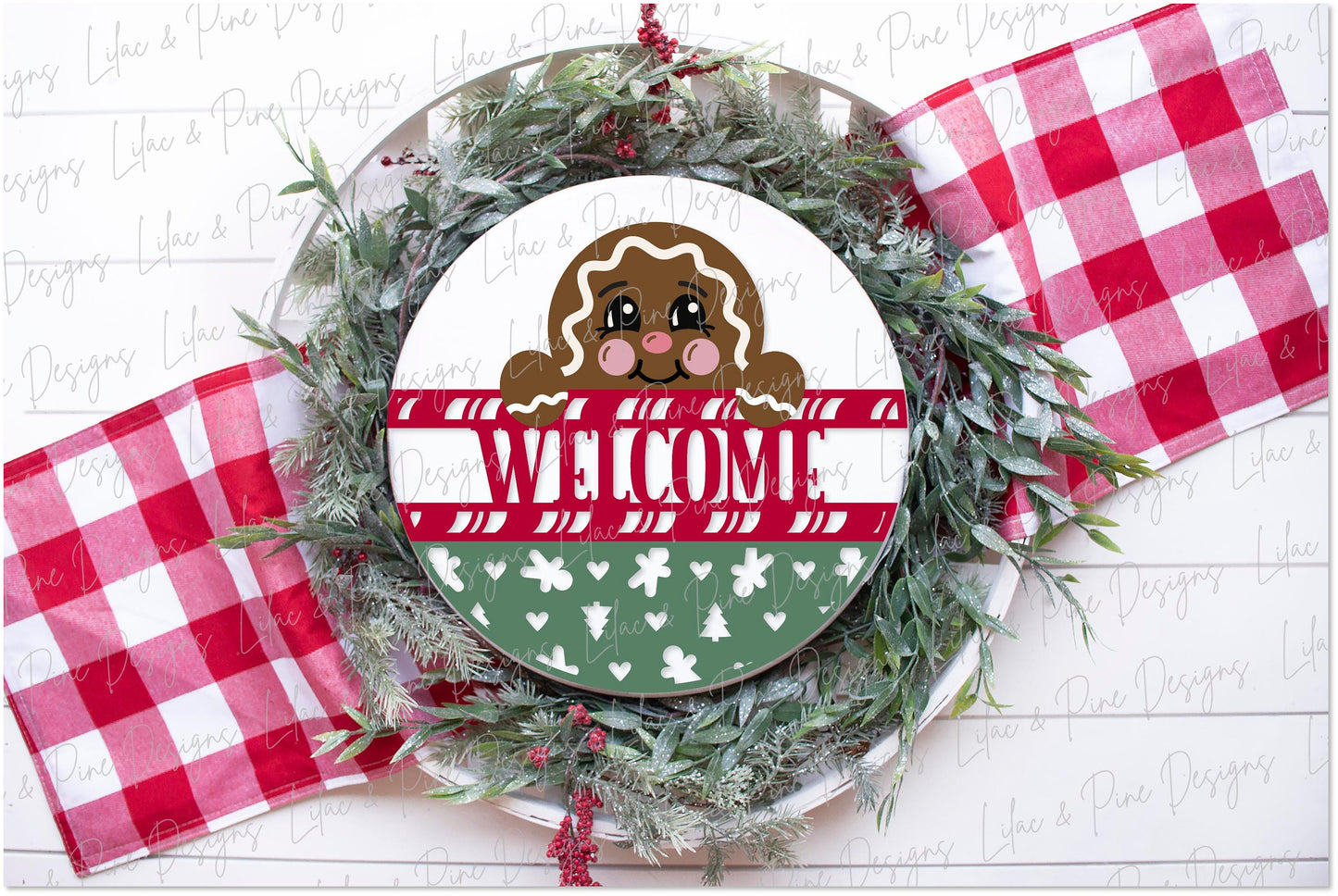 Gingerbread welcome sign SVG, Christmas door hanger SVG, Holiday welcome sign svg, Christmas sign svg, Glowforge SVG, laser cut file
