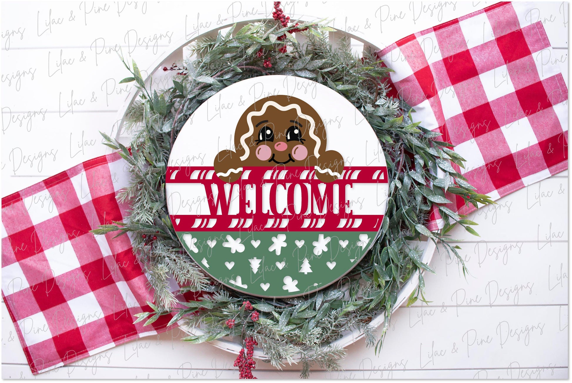 Gingerbread welcome sign SVG, Christmas door hanger SVG, Holiday welcome sign svg, Christmas sign svg, Glowforge SVG, laser cut file