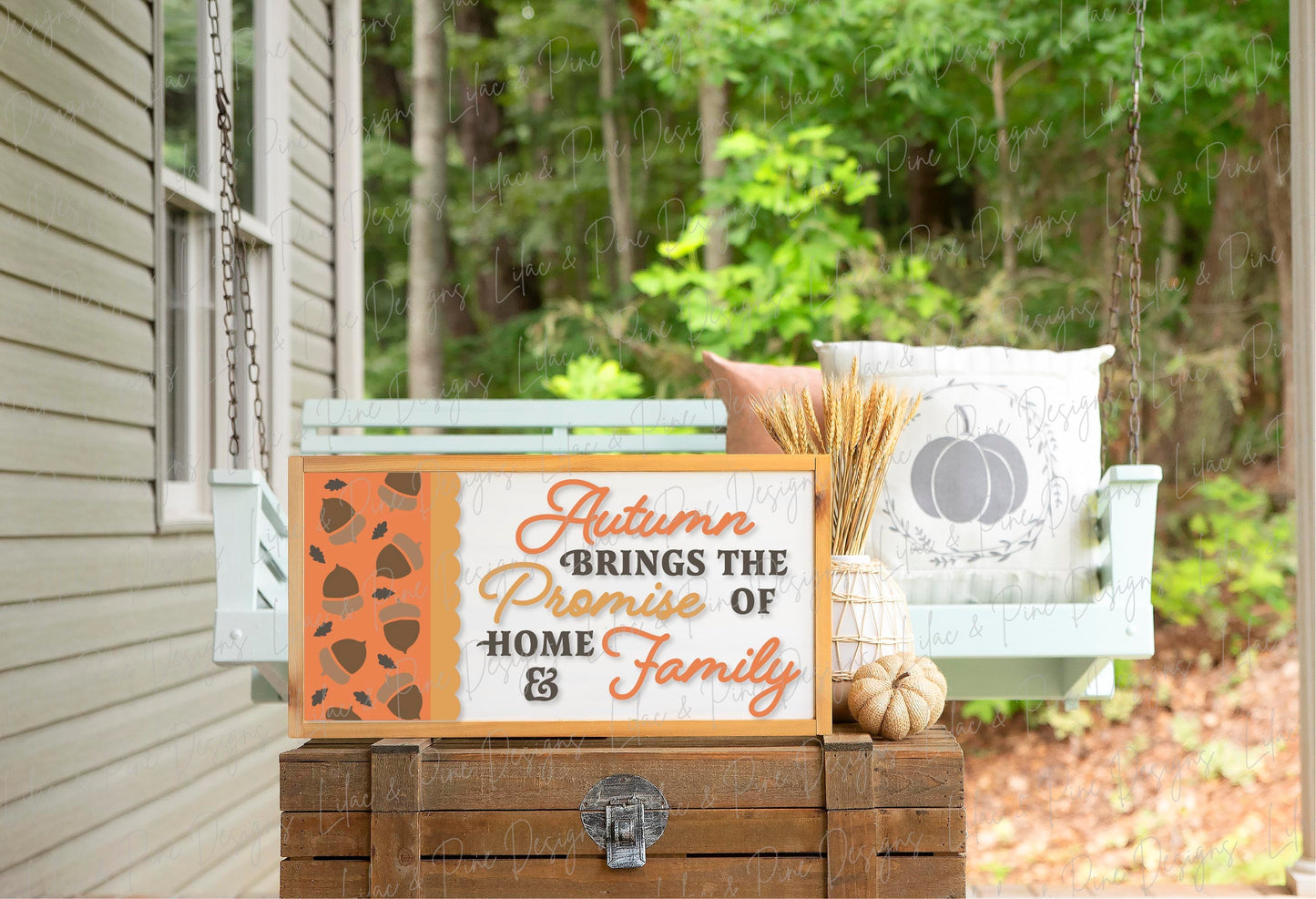 Autumn Family sign SVG, acorn fall sign SVG, autumn decor svg, autumn quote svg, fall decor, Glowforge SVG, laser cut file