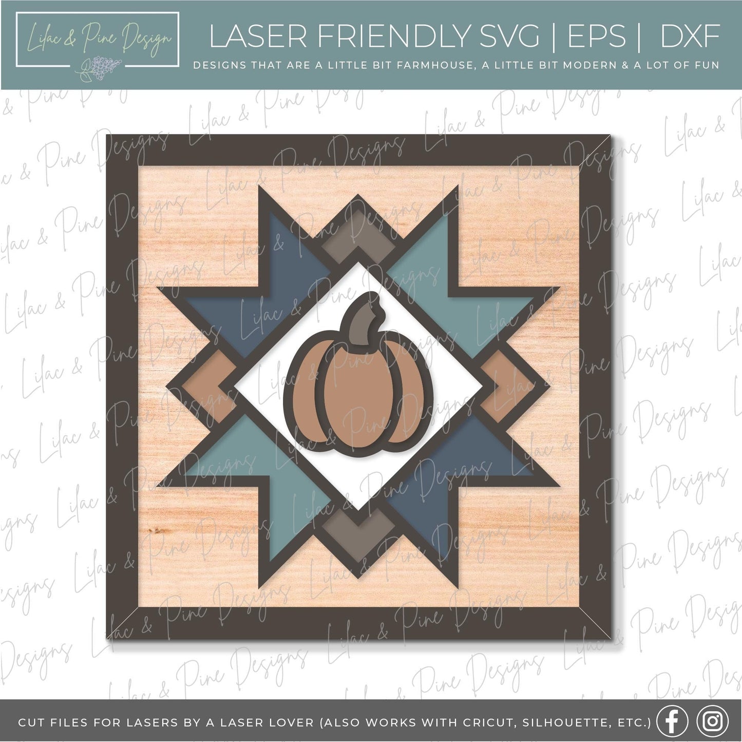 barn quilt pumpkin sign SVG, pumpkin sign svg, fall sign SVG, fall decor svg, quilt svg, boho farmhouse svg, Glowforge SVG, laser cut file