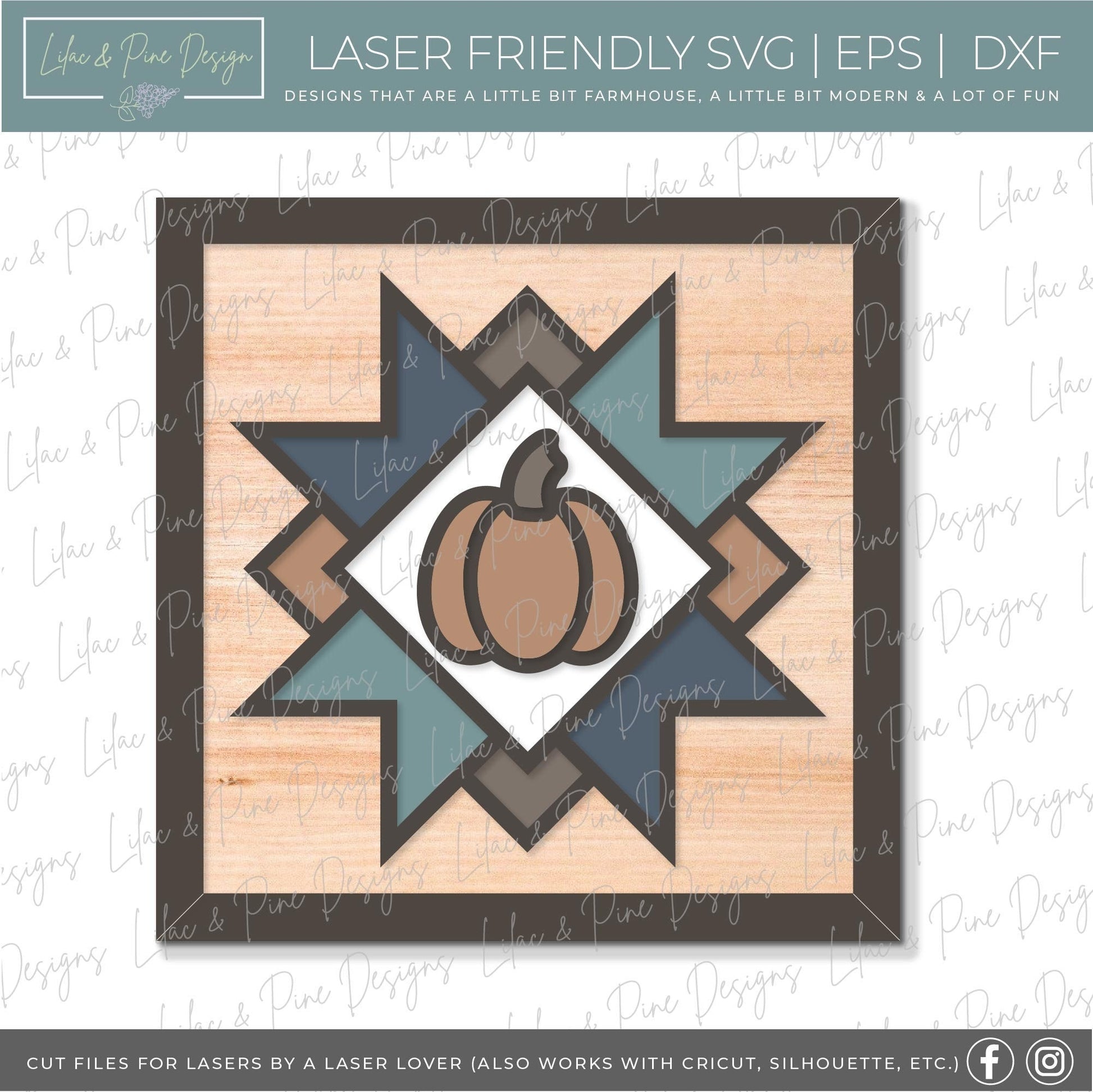 barn quilt pumpkin sign SVG, pumpkin sign svg, fall sign SVG, fall decor svg, quilt svg, boho farmhouse svg, Glowforge SVG, laser cut file