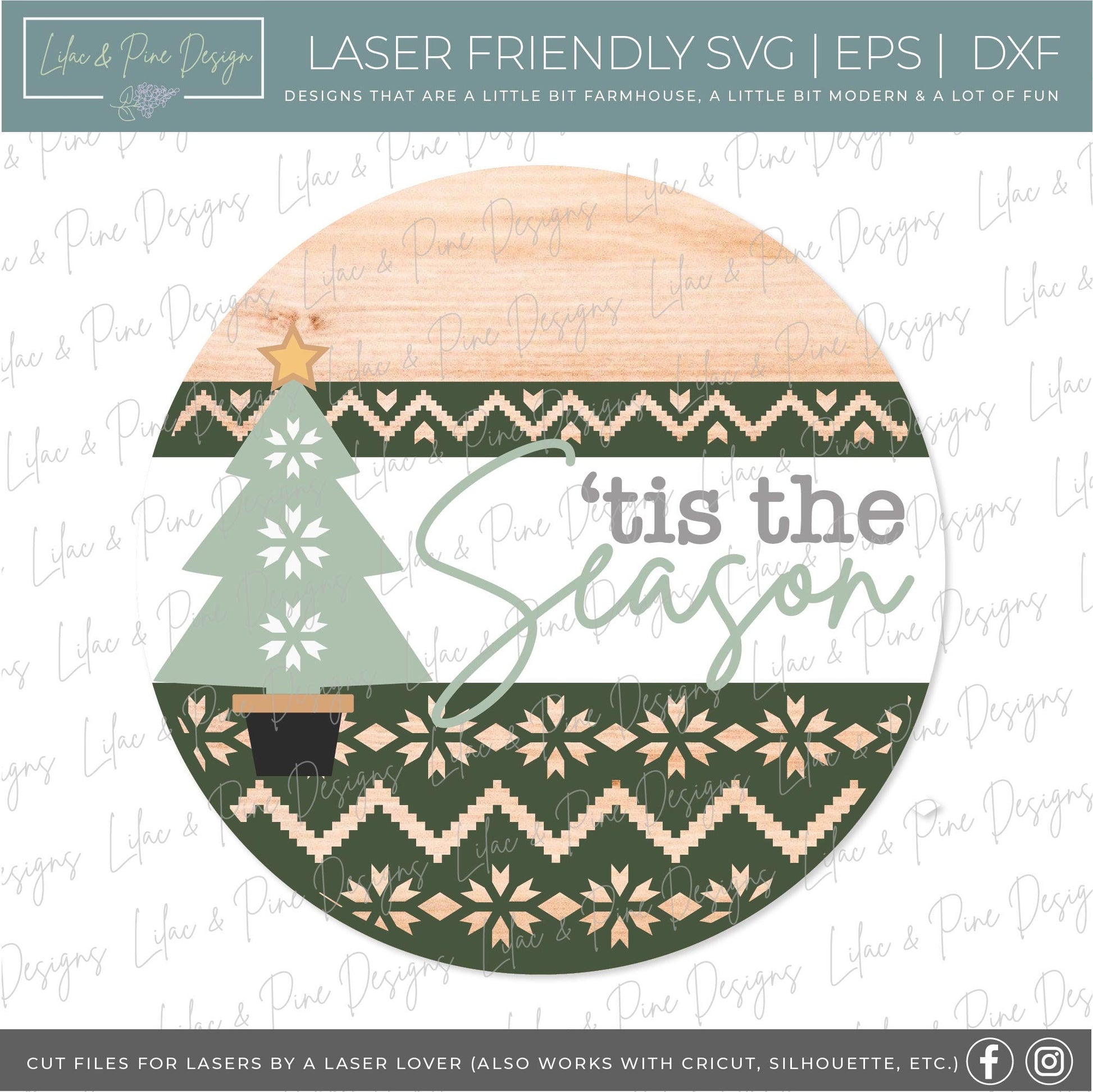 Tis the Season sign SVG, Christmas welcome sign SVG, Christmas door hanger SVG, Nordic welcome sign svg, Glowforge Svg, laser cut file