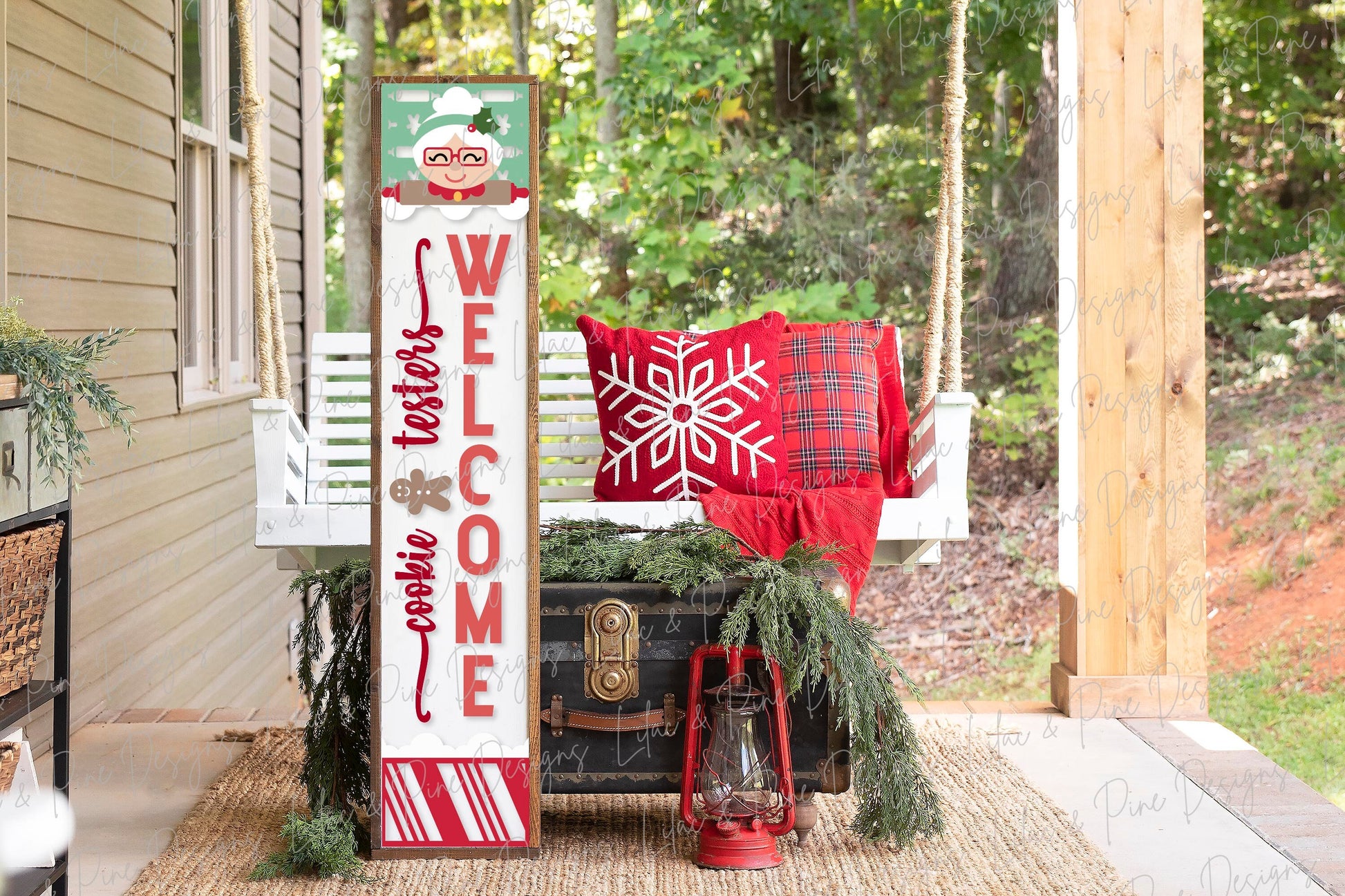 Cookie testers welcome sign SVG, Christmas porch sign, Mrs Claus welcome sign svg, Christmas porch decor svg, Glowforge SVG, laser cut file