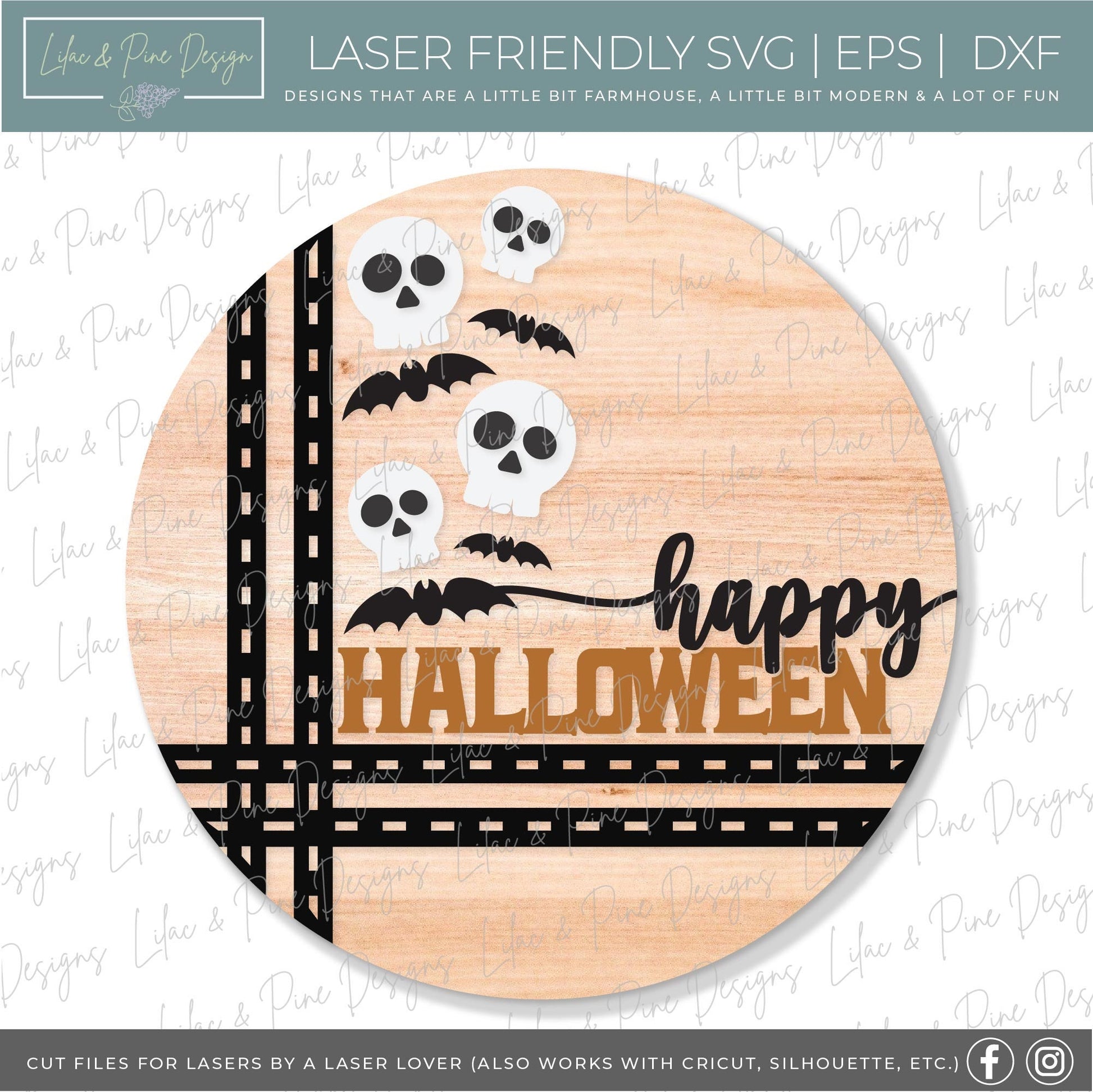 Halloween welcome sign bundle svg, Halloween door hanger SVG, spooky season sign SVG, skeleton svg, Happy Halloween svg, Glowforge laser SVG