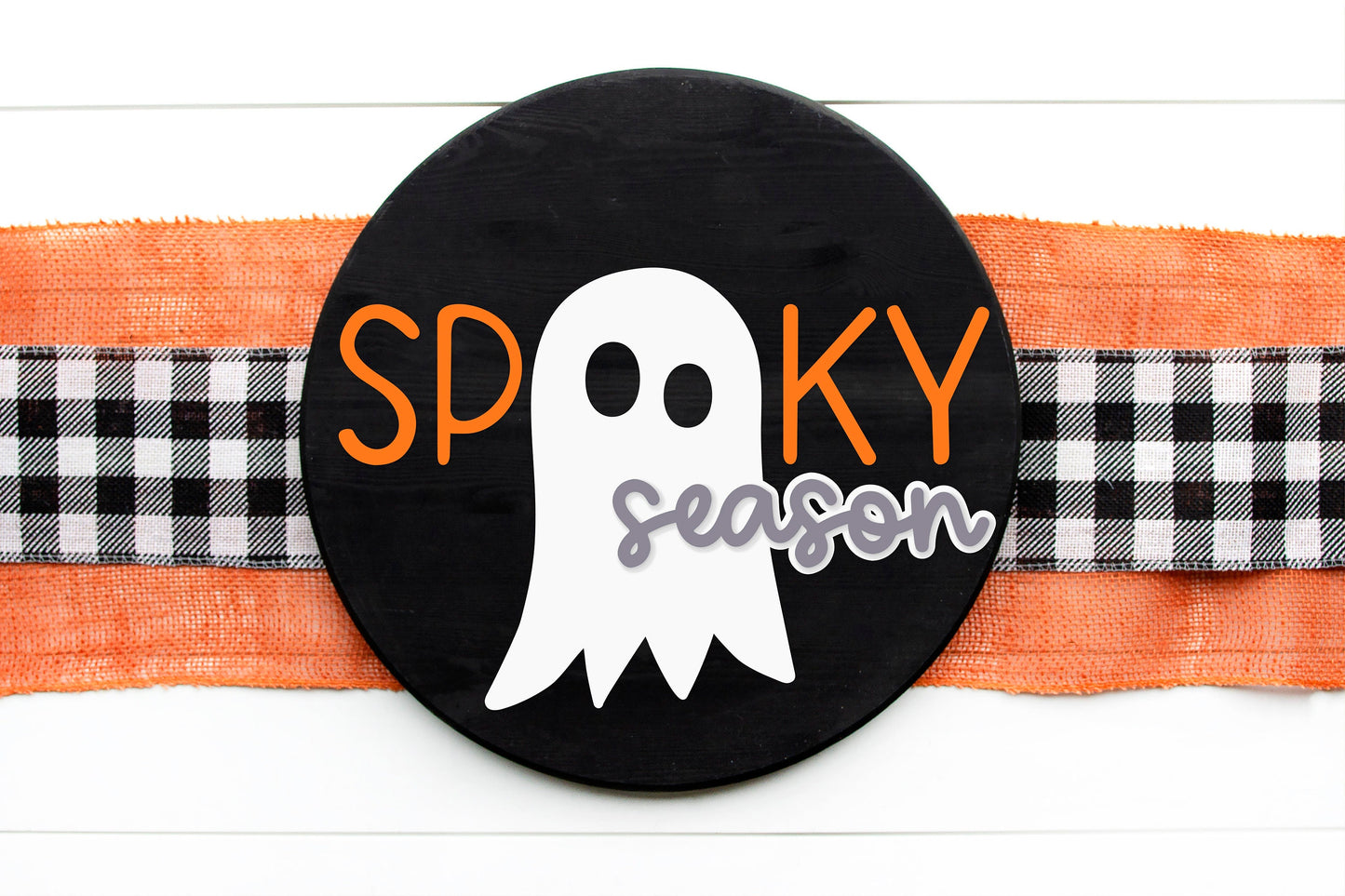 Spooky season sign SVG, Halloween door hanger SVG, Ghost welcome sign svg, Halloween sign svg, kids DIY kit, Glowforge Svg, laser cut file