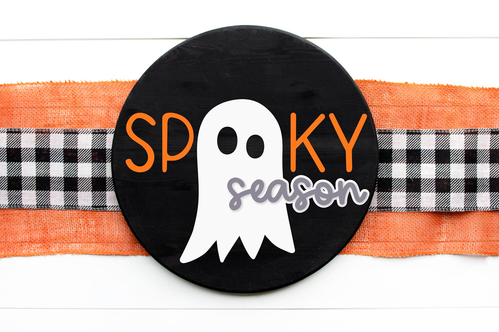 Spooky season sign SVG, Halloween door hanger SVG, Ghost welcome sign svg, Halloween sign svg, kids DIY kit, Glowforge Svg, laser cut file