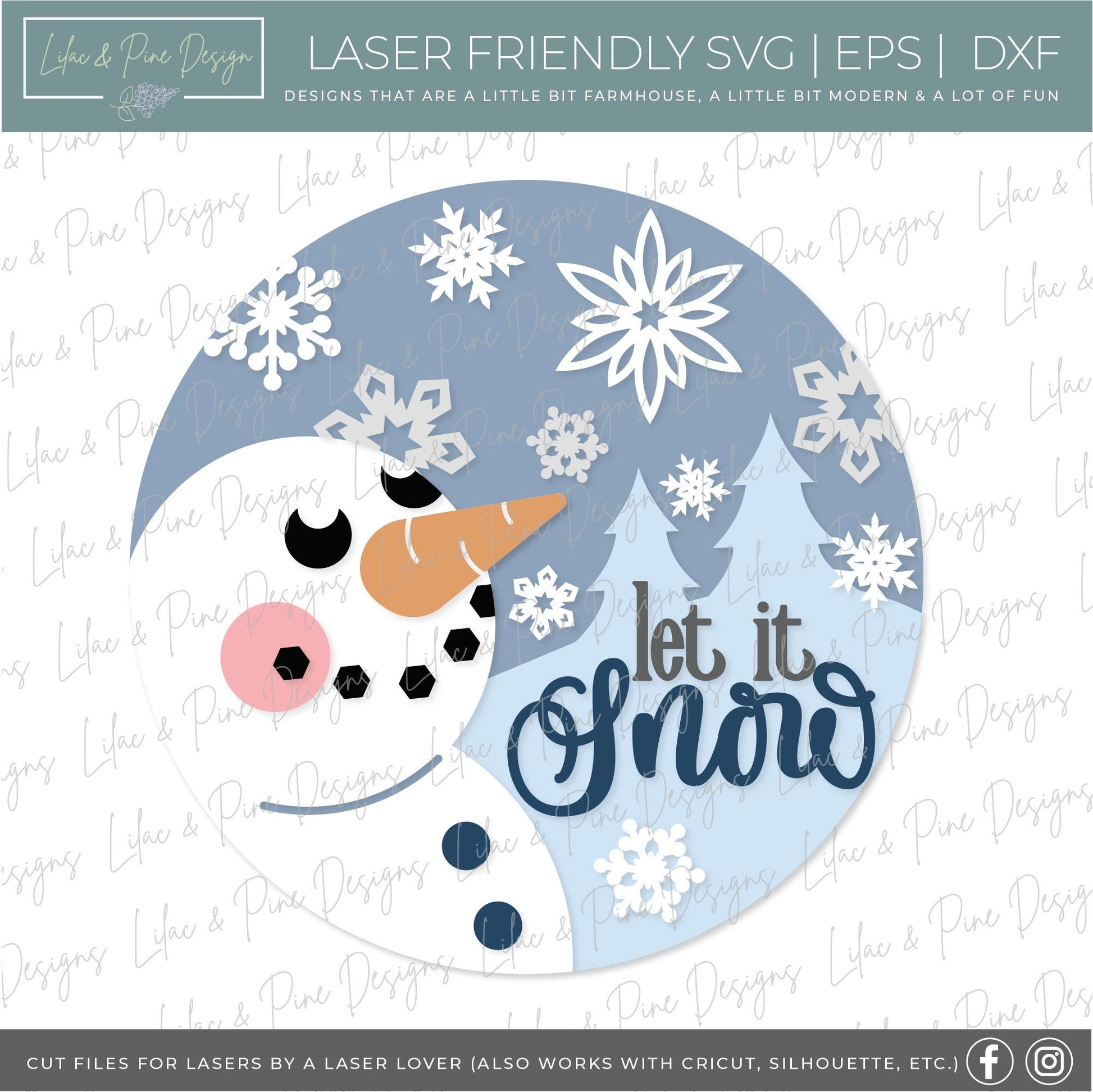Let it snow sign SVG, Snowman welcome sign SVG, Christmas door hanger SVG, Winter welcome sign svg, Glowforge Svg, laser cut file