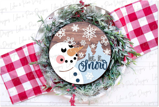 Let it snow sign SVG, Snowman welcome sign SVG, Christmas door hanger SVG, Winter welcome sign svg, Glowforge Svg, laser cut file