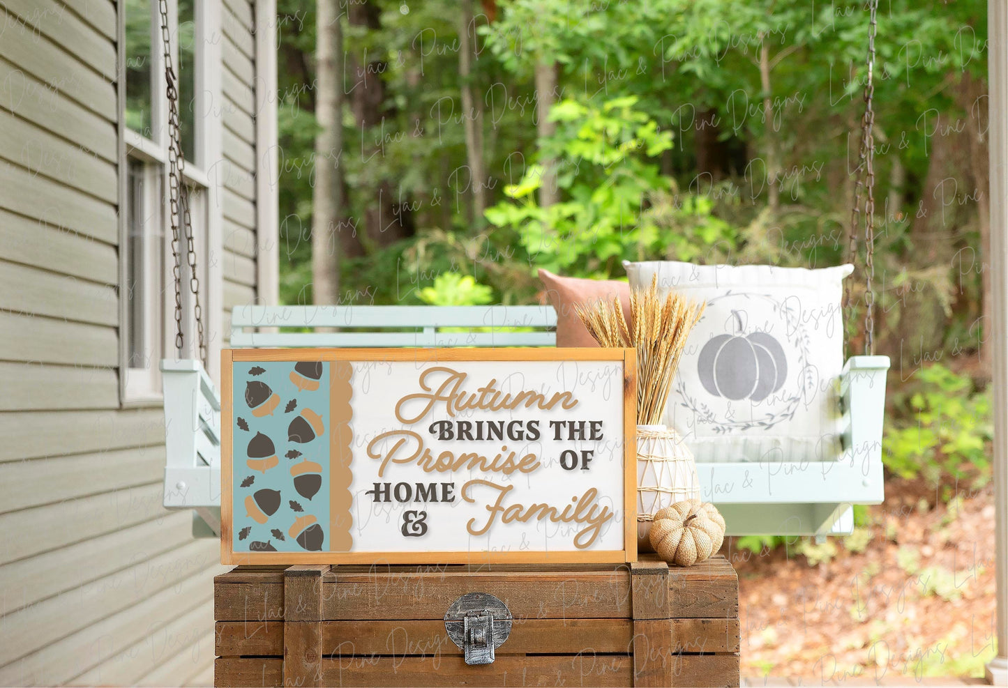 Autumn Family sign SVG, acorn fall sign SVG, autumn decor svg, autumn quote svg, fall decor, Glowforge SVG, laser cut file