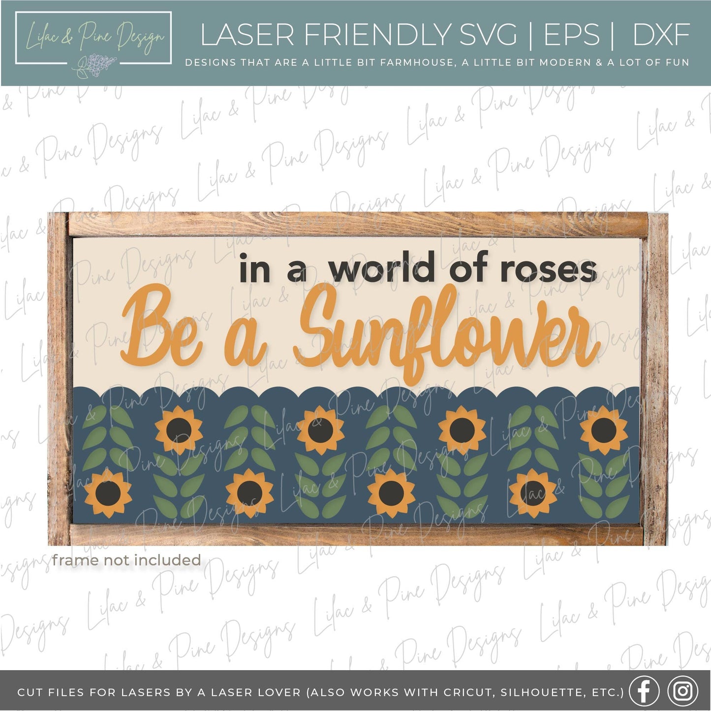 In a World of Roses be a Sunflower sign SVG, fall sign SVG, sunflower decor svg, sunflower quote svg, Glowforge SVG, laser cut file