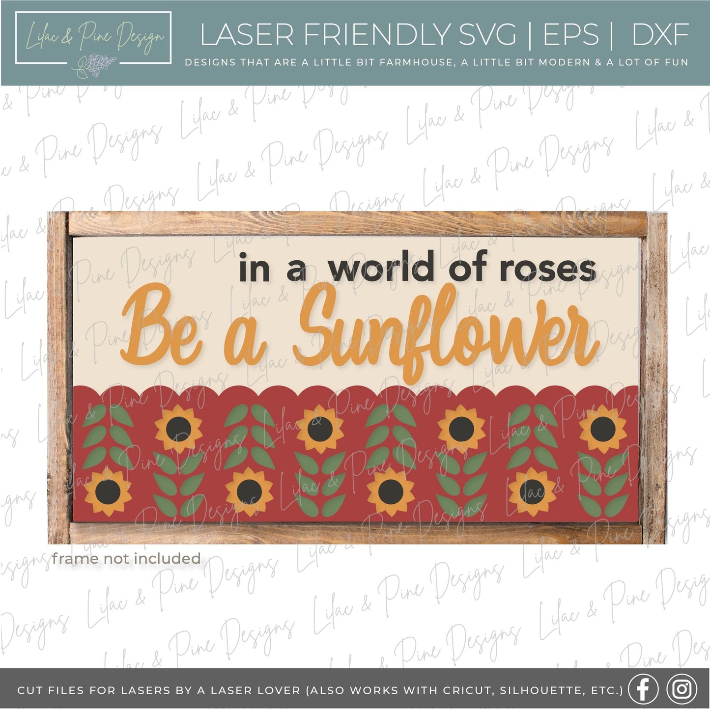 In a World of Roses be a Sunflower sign SVG, fall sign SVG, sunflower decor svg, sunflower quote svg, Glowforge SVG, laser cut file