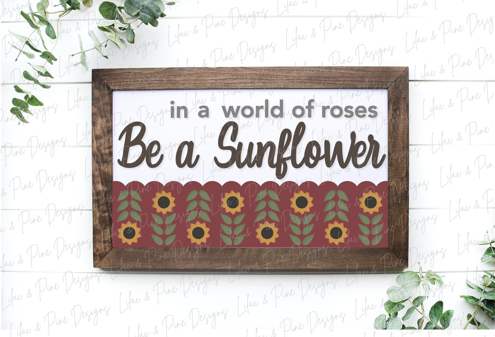 In a World of Roses be a Sunflower sign SVG, fall sign SVG, sunflower decor svg, sunflower quote svg, Glowforge SVG, laser cut file