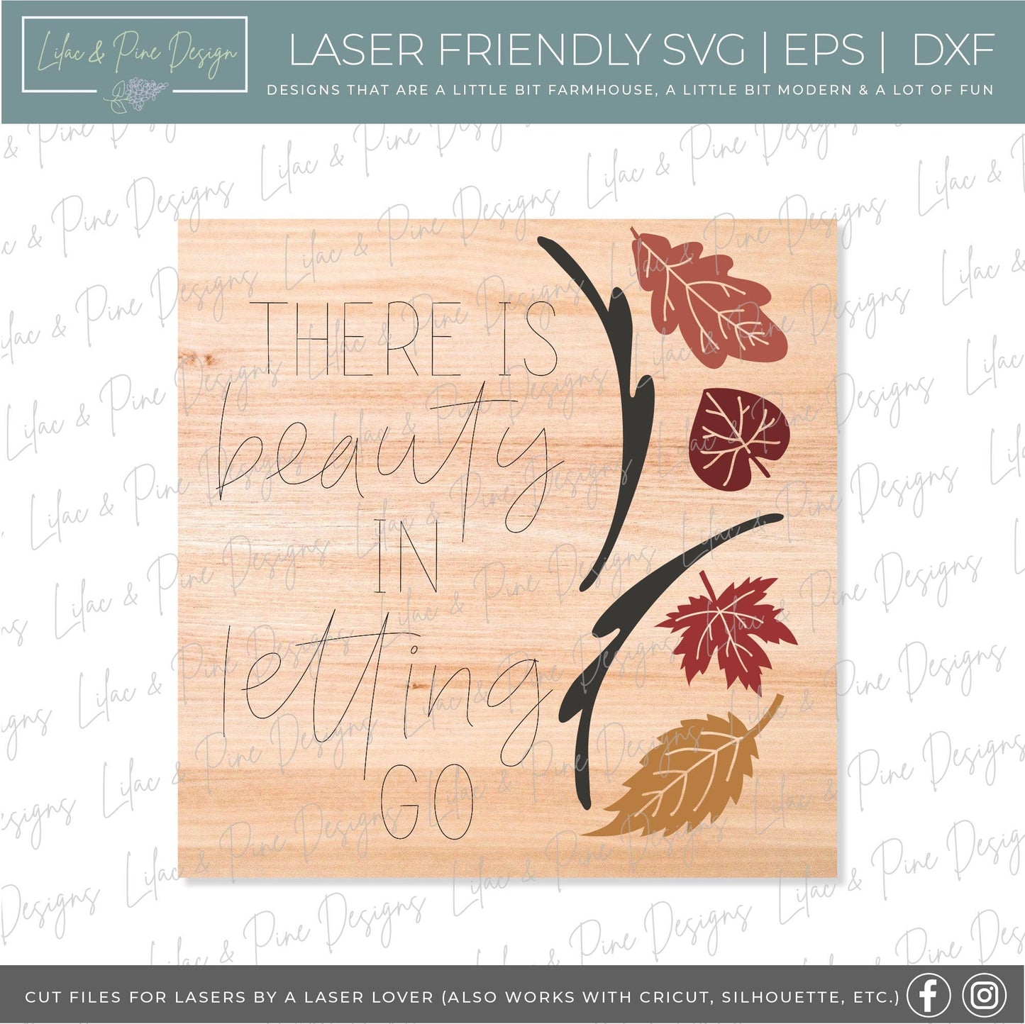 Beauty in letting go sign. Autumn sign svg, fall sign SVG, fall laser svg, fall home decor SVG, Glowforge SVG, laser cut file
