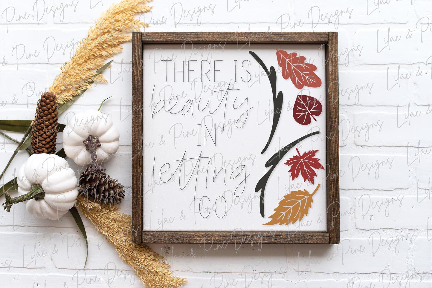 Beauty in letting go sign. Autumn sign svg, fall sign SVG, fall laser svg, fall home decor SVG, Glowforge SVG, laser cut file