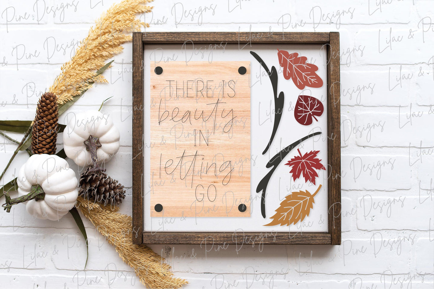 Beauty in letting go sign. Autumn sign svg, fall sign SVG, fall laser svg, fall home decor SVG, Glowforge SVG, laser cut file