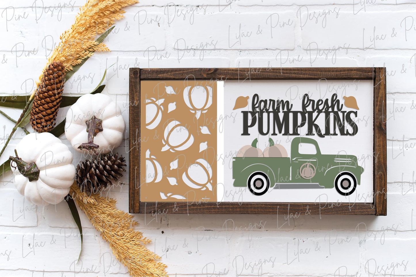 Farm Fresh Pumpkins sign SVG, pumpkin fall sign SVG, autumn decor svg, fall decor svg, fall antique truck svg, Glowforge SVG, laser cut file
