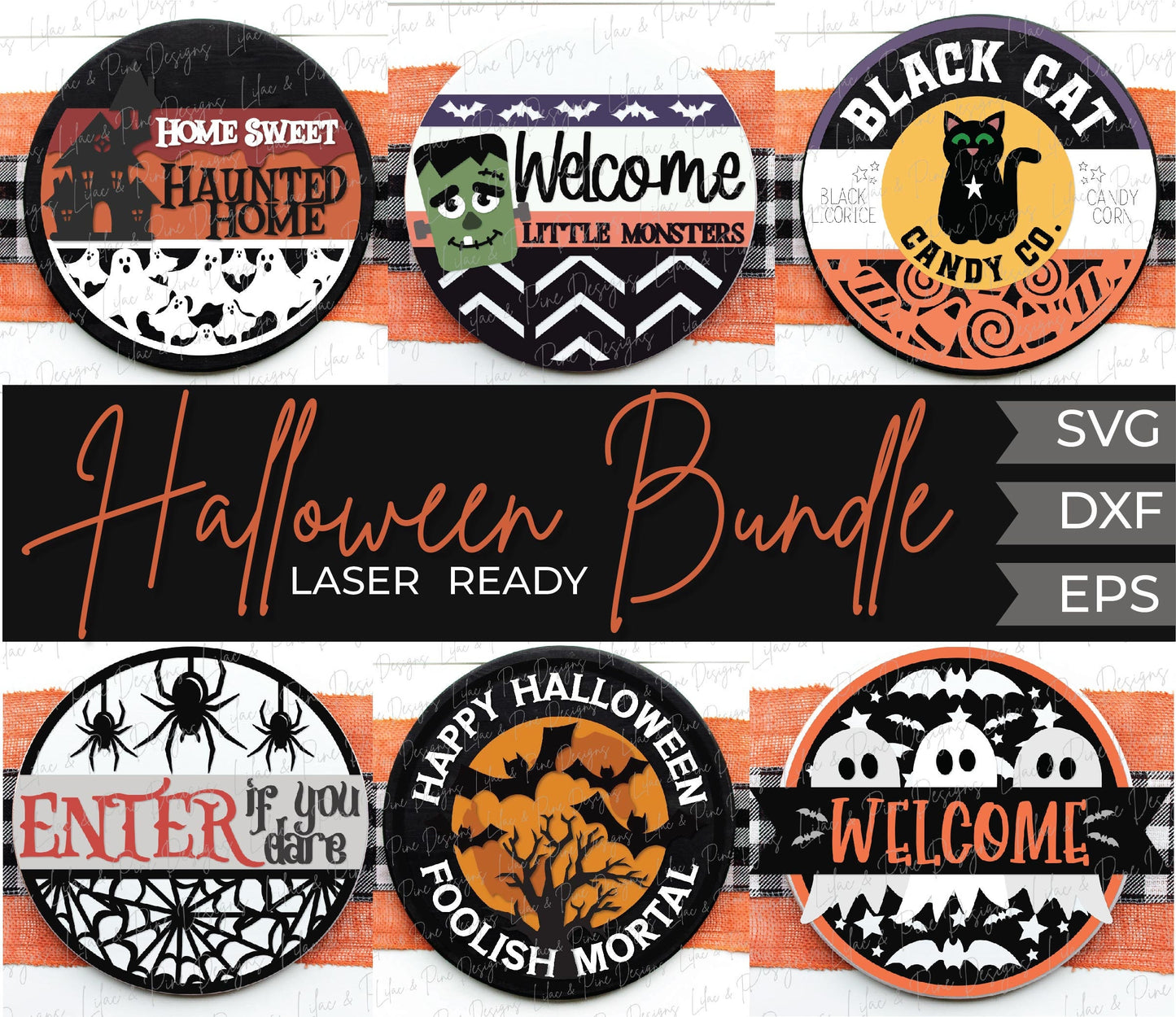 Halloween welcome sign bundle, Halloween door hanger SVG, spooky sign SVG, enter if you dare svg, ghost svg, Glowforge SVG, laser cut file