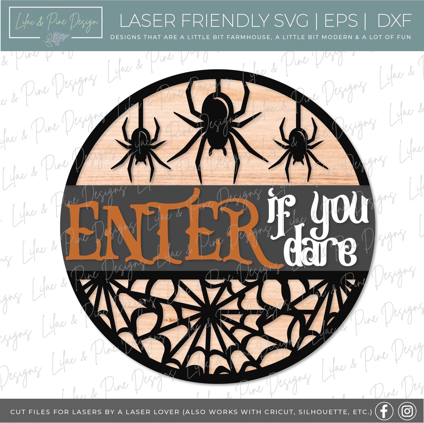 Halloween welcome sign bundle, Halloween door hanger SVG, spooky sign SVG, enter if you dare svg, ghost svg, Glowforge SVG, laser cut file