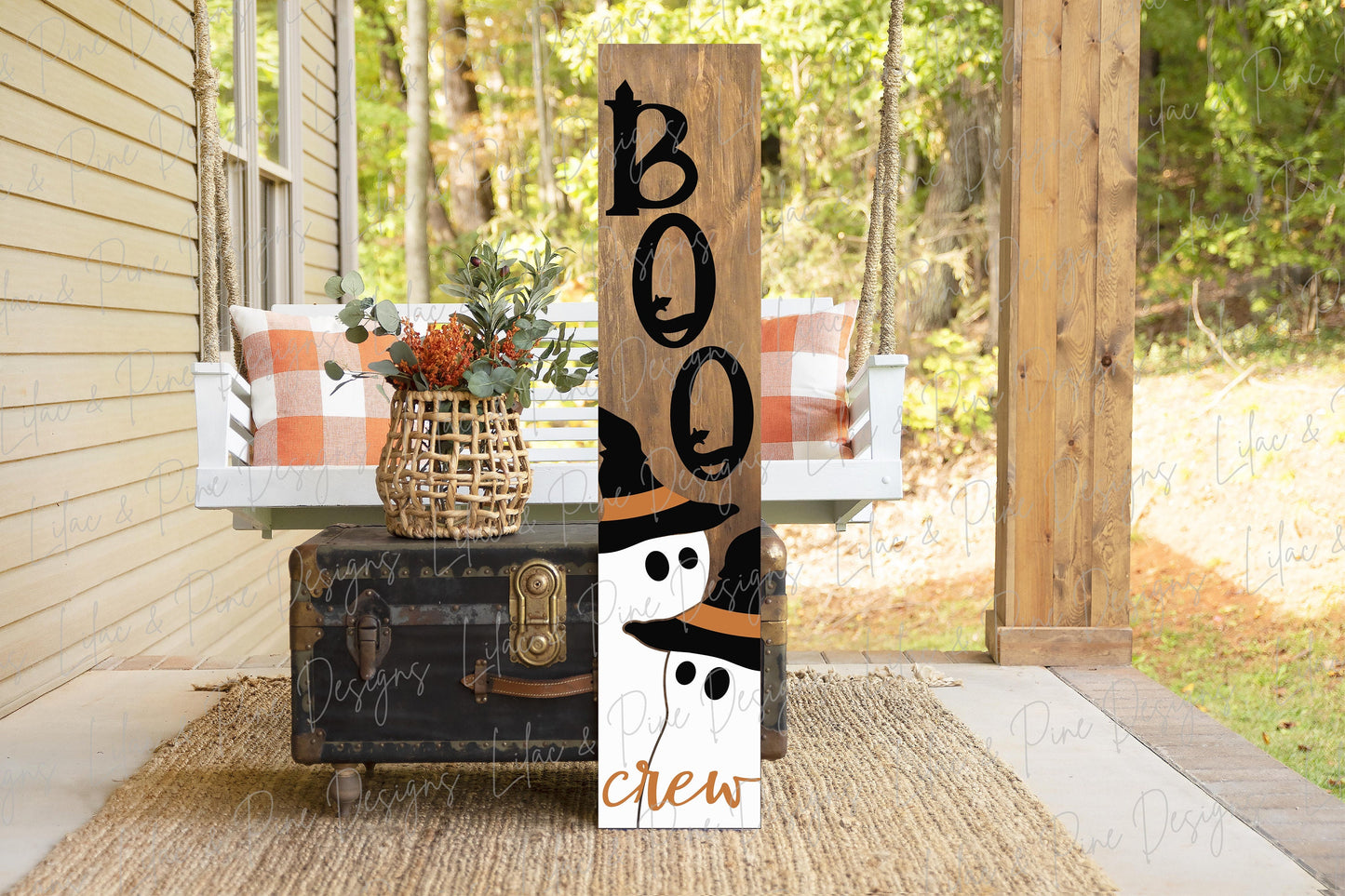 Boo crew sign SVG, Halloween porch sign SVG, Halloween welcome sign SVG, ghost welcome sign svg, Halloween porch decor, Glowforge laser Svg