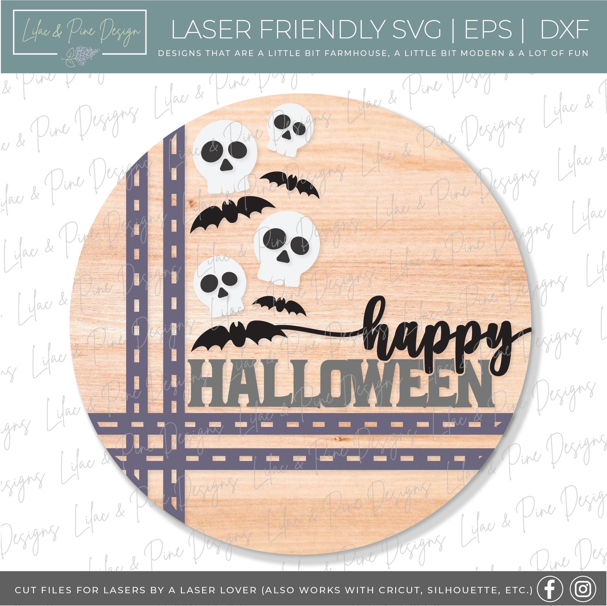 Happy Halloween welcome sign SVG, Skeleton door hanger SVG, Halloween door hanger SVG, bats door hanger svg, Glowforge Svg, laser cut file