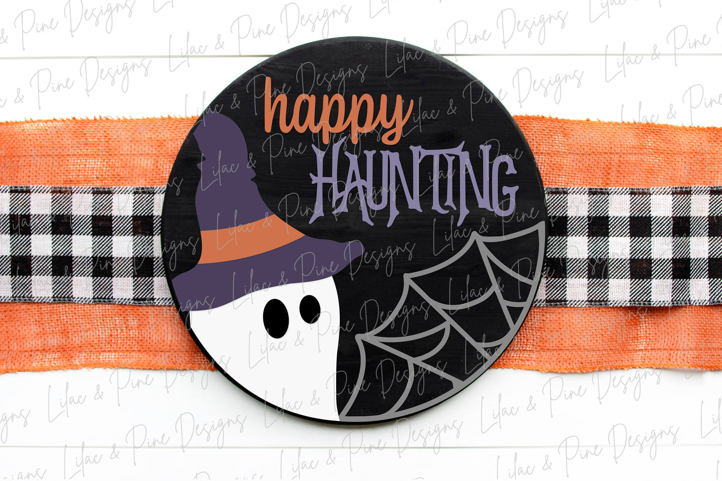 Halloween welcome sign SVG, ghost door hanger SVG, spiderweb door hanger SVG, happy haunting sign svg, Glowforge Svg, laser cut file