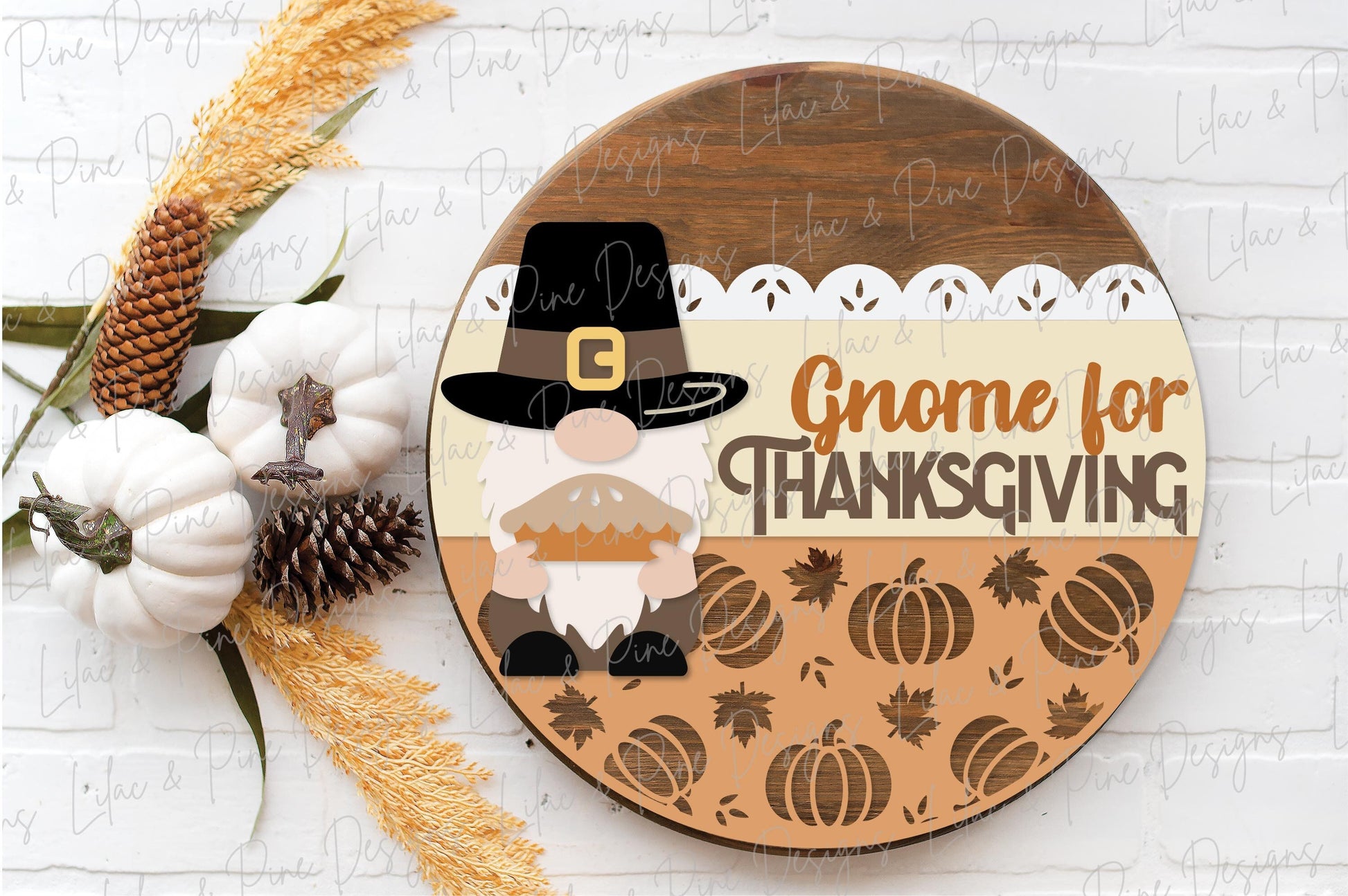 Thanksgiving door hanger SVG, Fall Gnome sign SVG, Thanksgiving welcome sign svg, Fall decor, Fall sign svg, Glowforge SVG, laser cut file