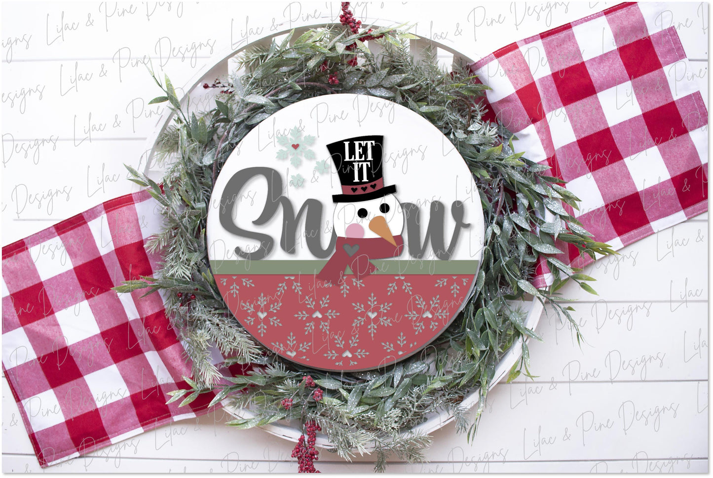 Let it Snow sign SVG, Snowman welcome sign SVG, Winter door hanger SVG, Snowman round sign, Snow pattern sign, Glowforge Svg, laser cut file
