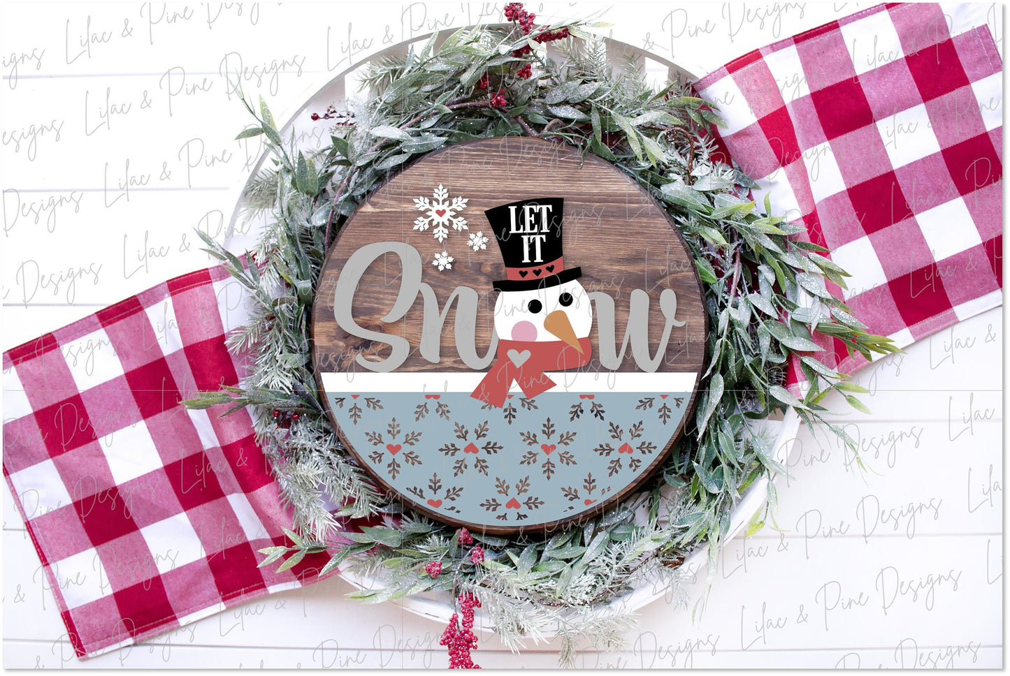 Let it Snow sign SVG, Snowman welcome sign SVG, Winter door hanger SVG, Snowman round sign, Snow pattern sign, Glowforge Svg, laser cut file