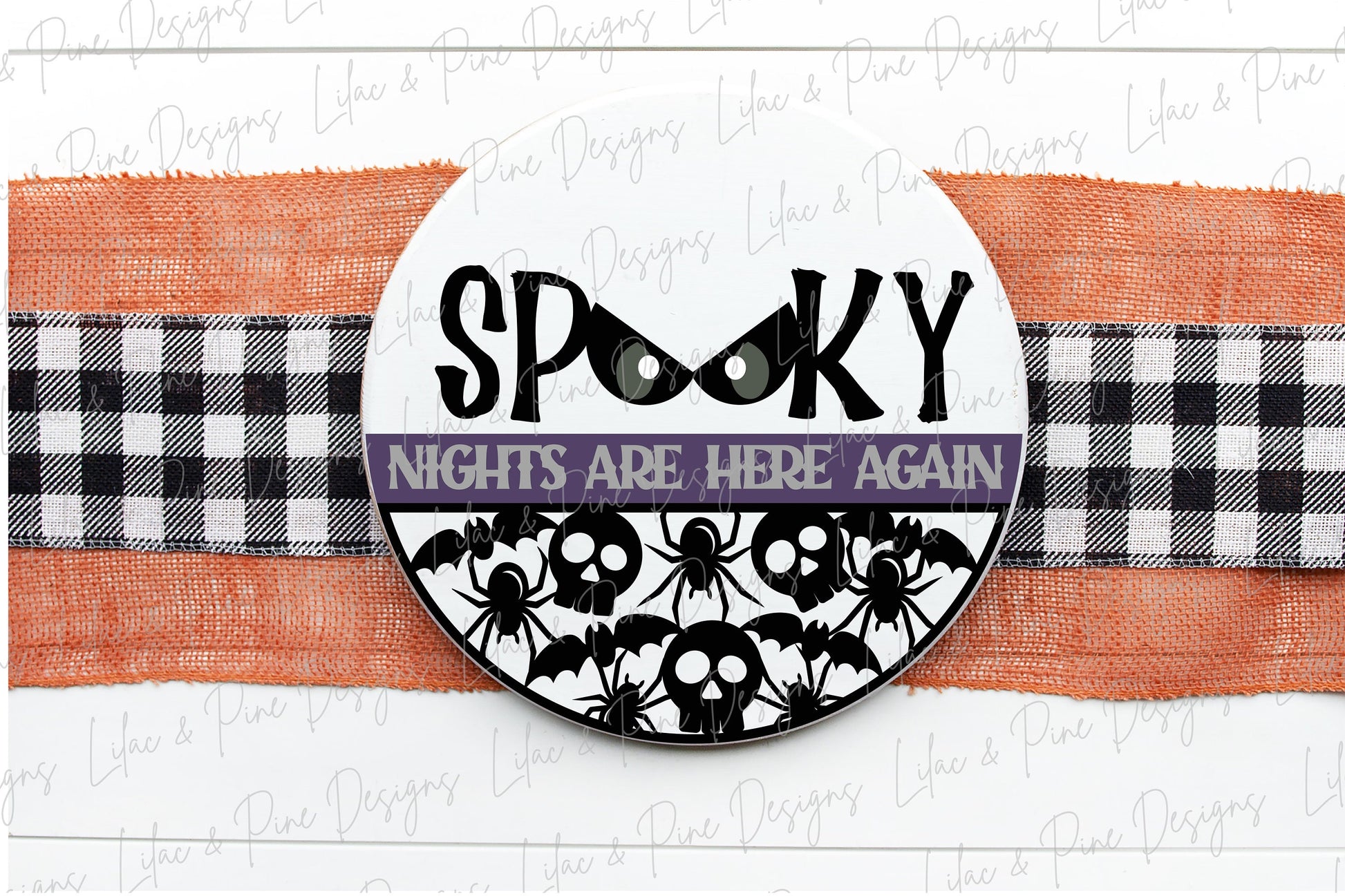 Halloween sign SVG, Halloween door hanger SVG, Spooky welcome sign svg, Halloween decor svg, round sign svg, Glowforge Svg, laser cut file
