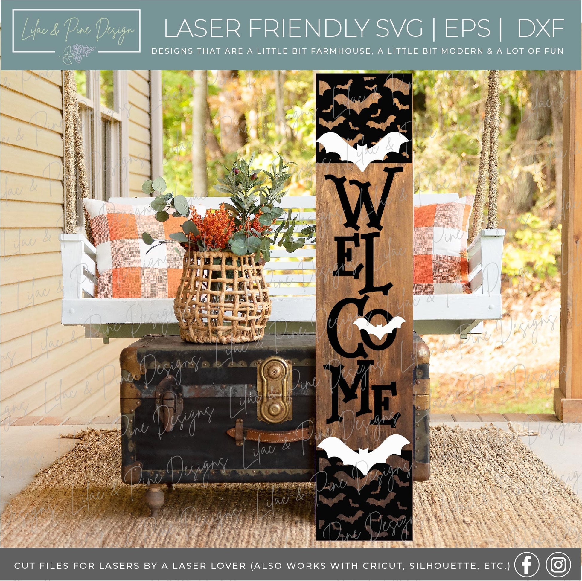 Halloween SVG bundle, Halloween sign SVG, welcome sign SVG, Halloween decor svg, ghost svg, bats svg, Glowforge svg, laser cut file