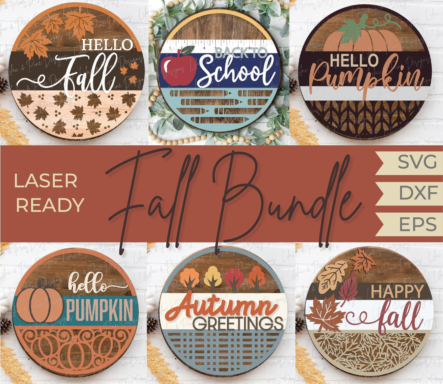 Fall welcome sign bundle, fall door hanger bundle SVG, hello pumpkin SVG, hello fall svg, back to school svg, Glowforge SVG, laser cut file