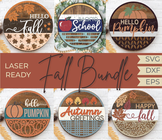 Fall welcome sign bundle, fall door hanger bundle SVG, hello pumpkin SVG, hello fall svg, back to school svg, Glowforge SVG, laser cut file
