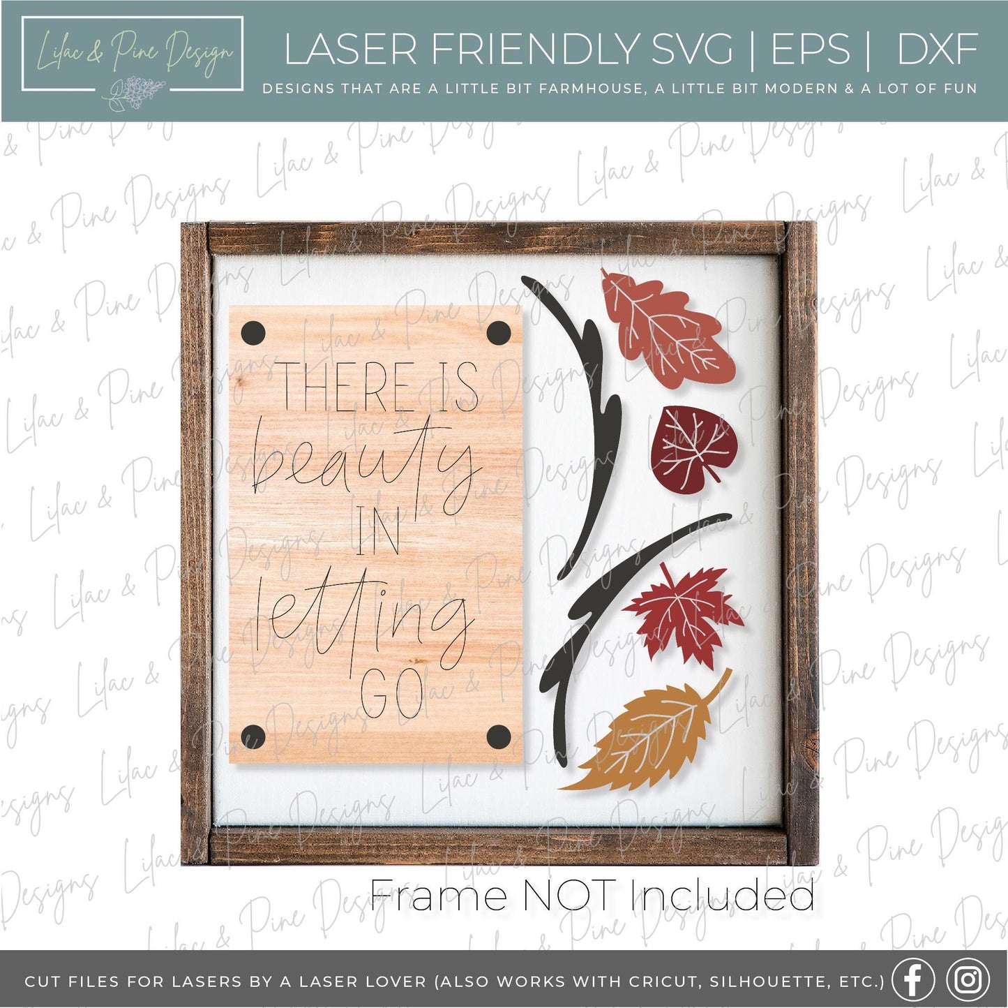 Beauty in letting go sign. Autumn sign svg, fall sign SVG, fall laser svg, fall home decor SVG, Glowforge SVG, laser cut file