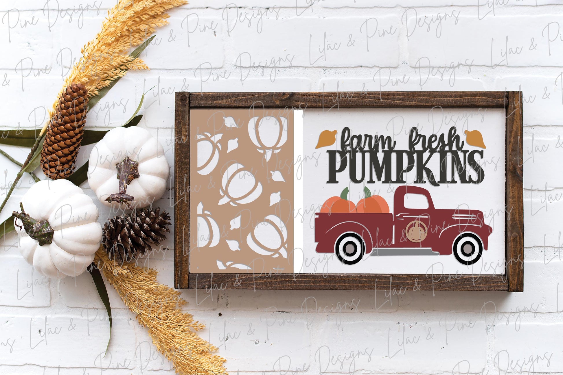 Farm Fresh Pumpkins sign SVG, pumpkin fall sign SVG, autumn decor svg, fall decor svg, fall antique truck svg, Glowforge SVG, laser cut file