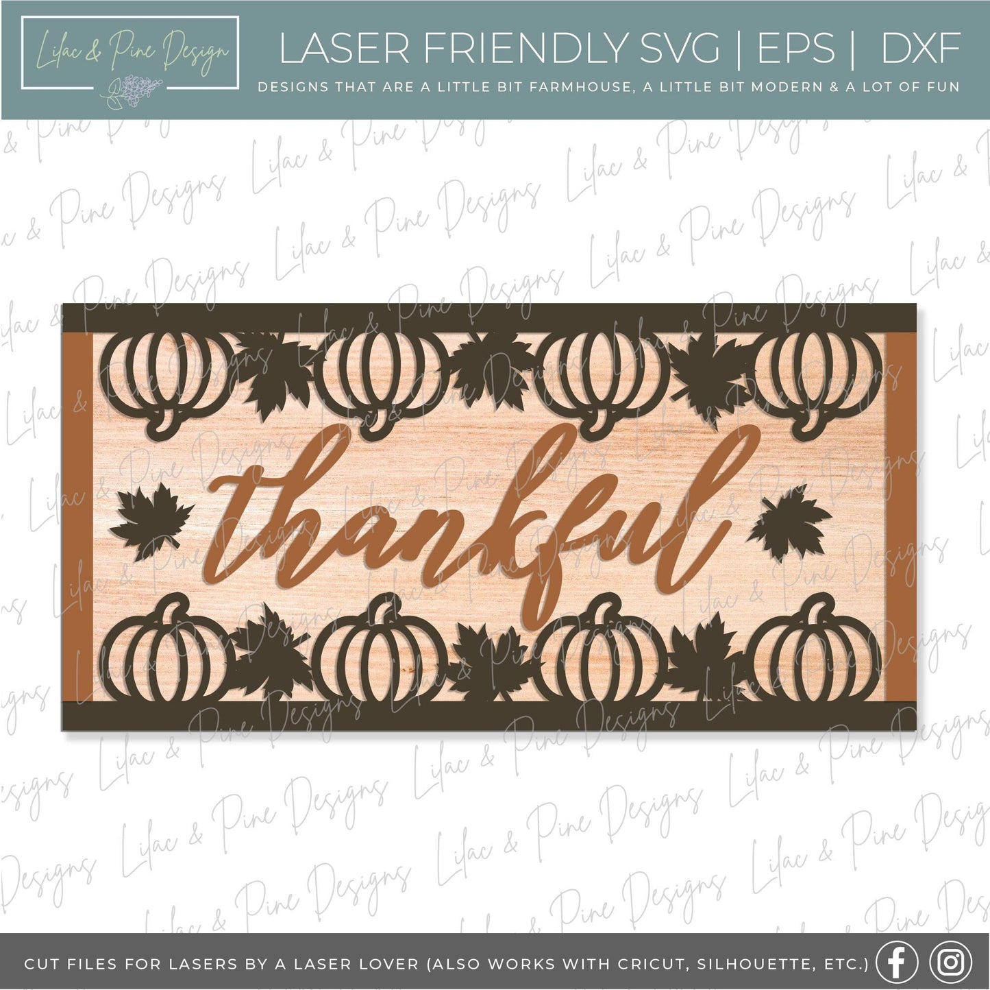 Thankful sign SVG, pumpkin fall sign SVG, Thanksgiving sign svg, fall decor svg, Thanksgiving decor svg, Glowforge SVG, laser cut file