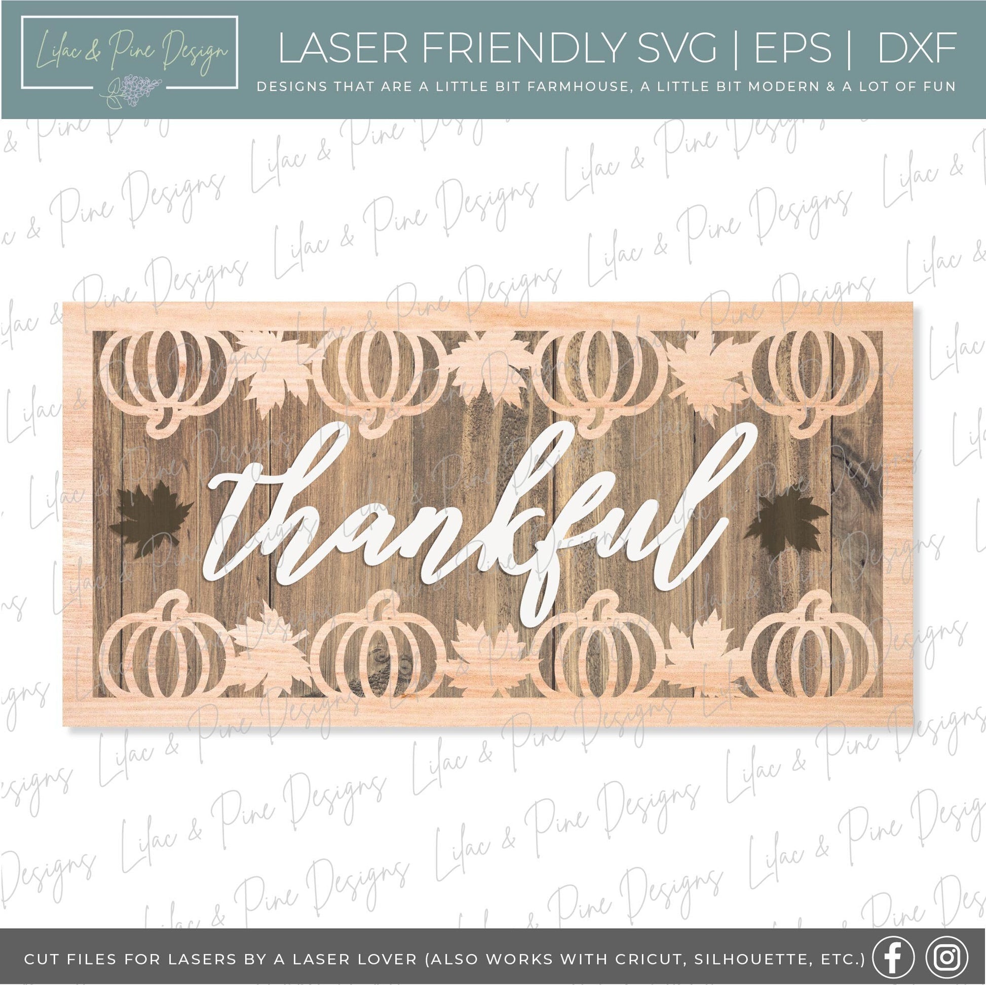 Thankful sign SVG, pumpkin fall sign SVG, Thanksgiving sign svg, fall decor svg, Thanksgiving decor svg, Glowforge SVG, laser cut file