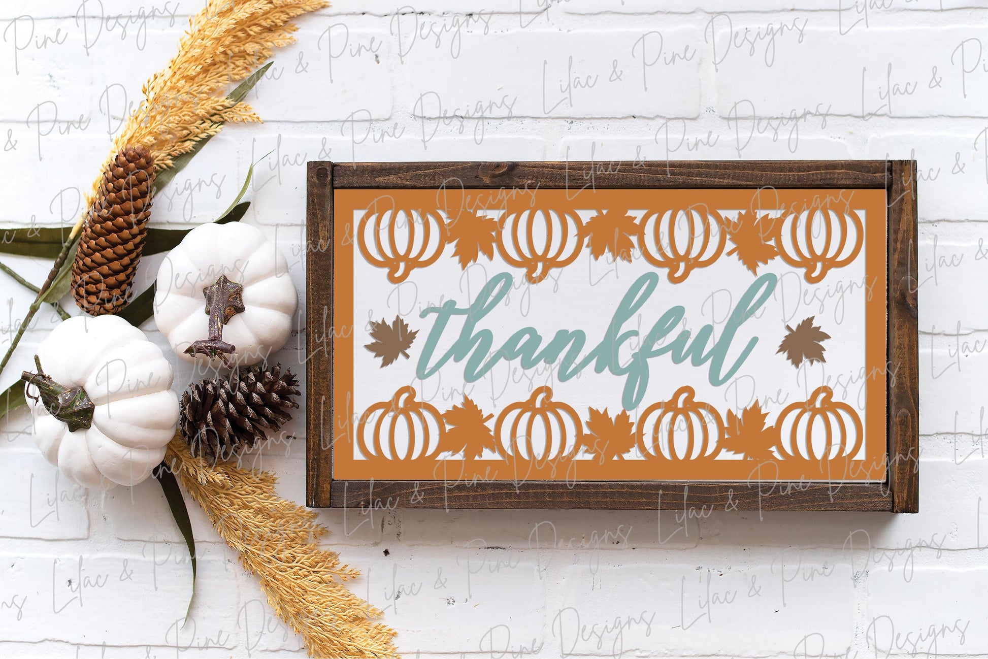Thankful sign SVG, pumpkin fall sign SVG, Thanksgiving sign svg, fall decor svg, Thanksgiving decor svg, Glowforge SVG, laser cut file