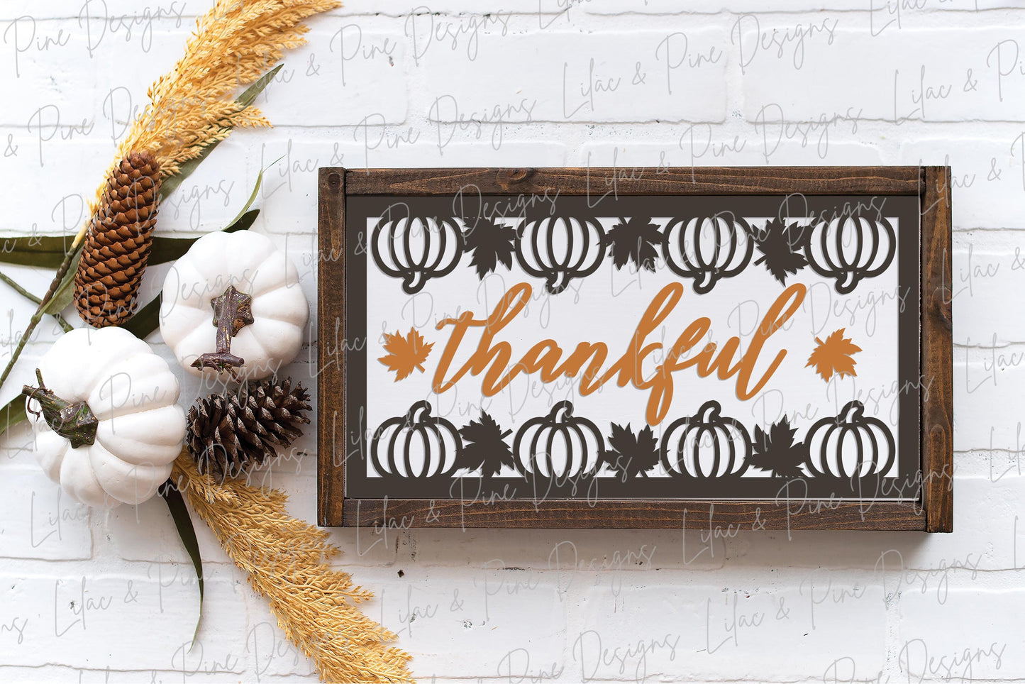 Thankful sign SVG, pumpkin fall sign SVG, Thanksgiving sign svg, fall decor svg, Thanksgiving decor svg, Glowforge SVG, laser cut file
