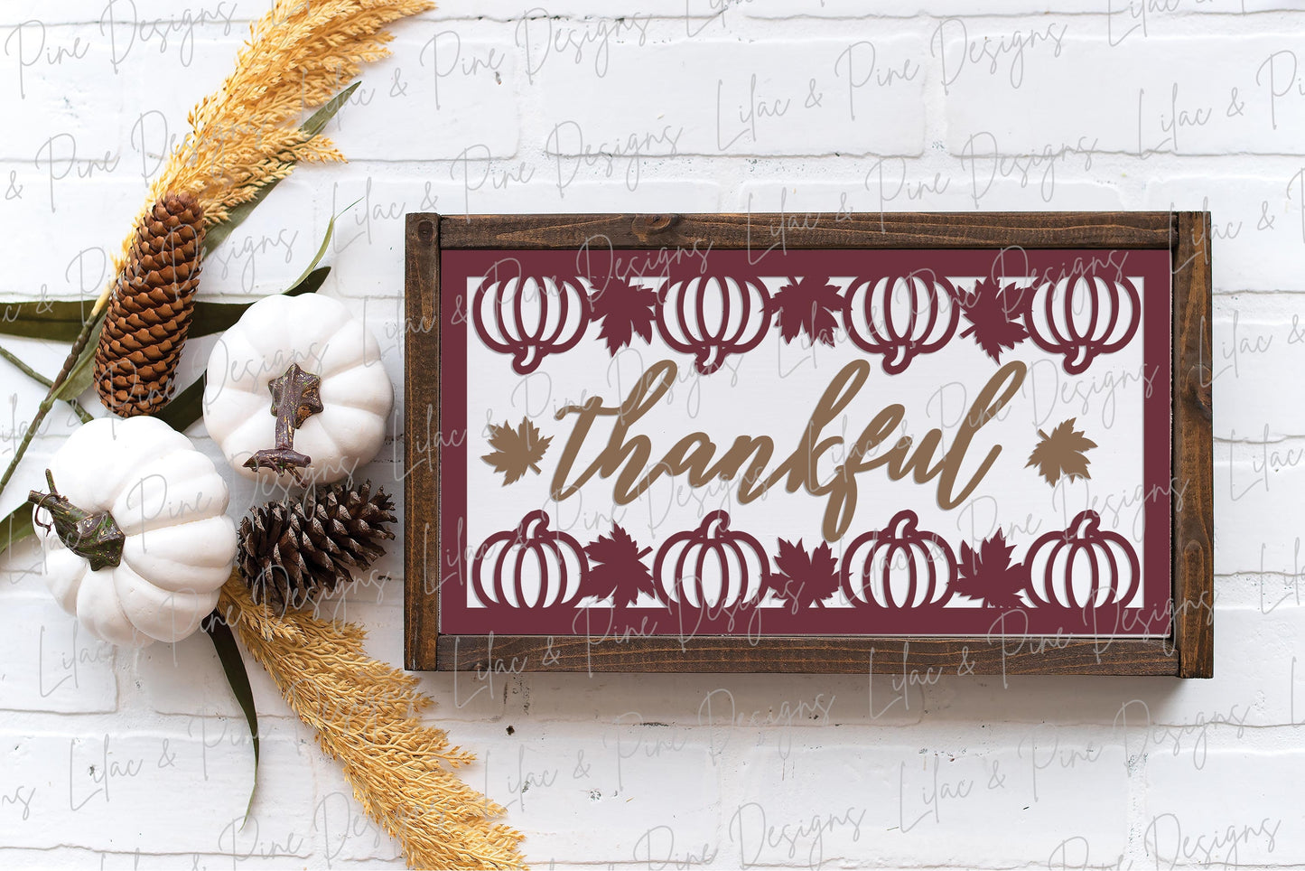 Thankful sign SVG, pumpkin fall sign SVG, Thanksgiving sign svg, fall decor svg, Thanksgiving decor svg, Glowforge SVG, laser cut file
