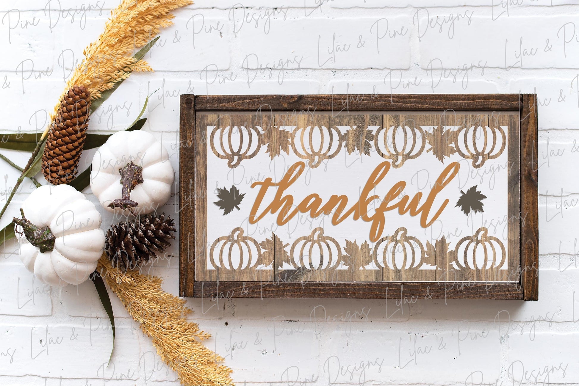 Thankful sign SVG, pumpkin fall sign SVG, Thanksgiving sign svg, fall decor svg, Thanksgiving decor svg, Glowforge SVG, laser cut file