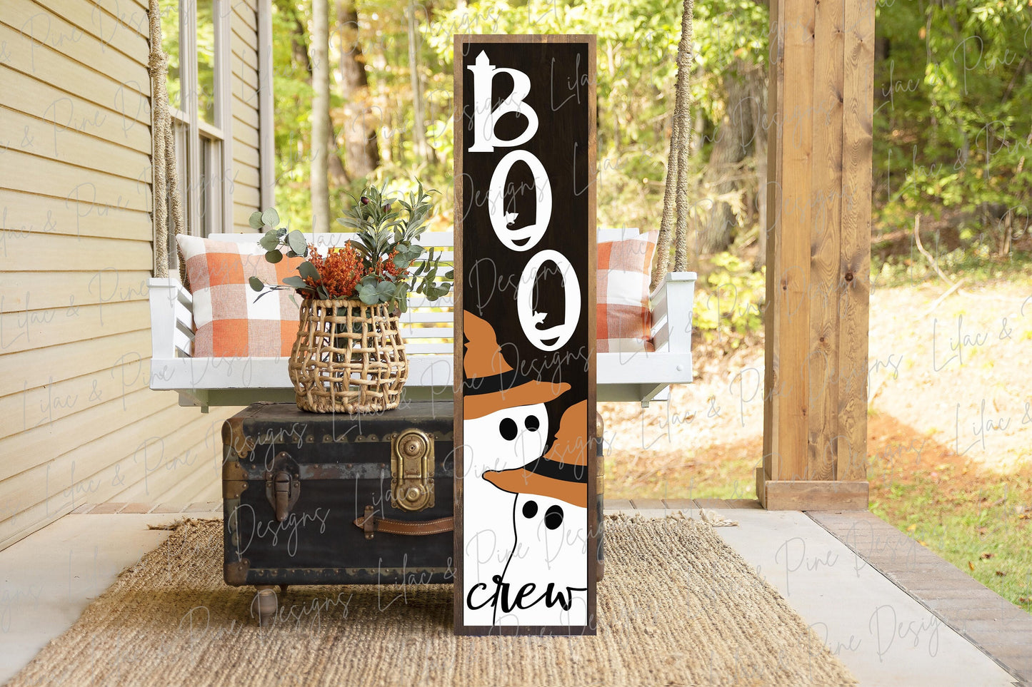 Boo crew sign SVG, Halloween porch sign SVG, Halloween welcome sign SVG, ghost welcome sign svg, Halloween porch decor, Glowforge laser Svg